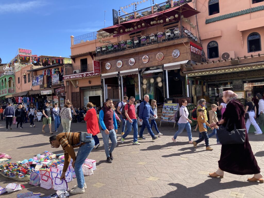A view of the Jemaa El-Fnaa marketplace