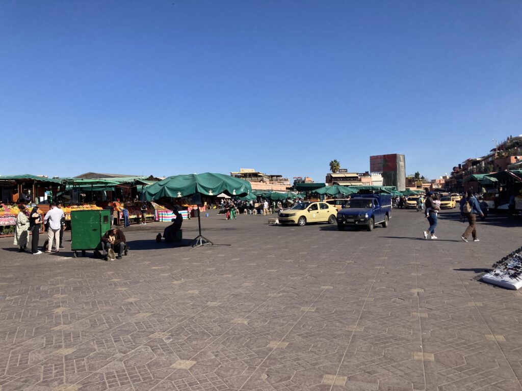 A view in the Jemaa El-Fnaa marketplace