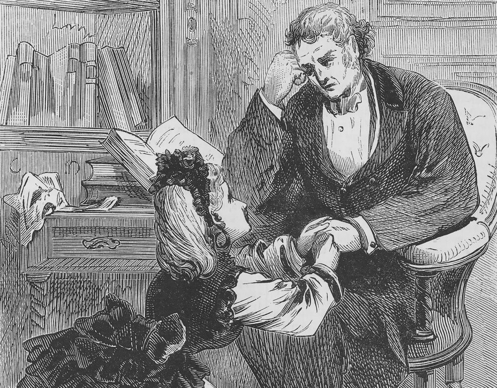 pregnant patient pleads for her doctor’s help, from the Days’ Doings, Sept. 1871. Library of Congress