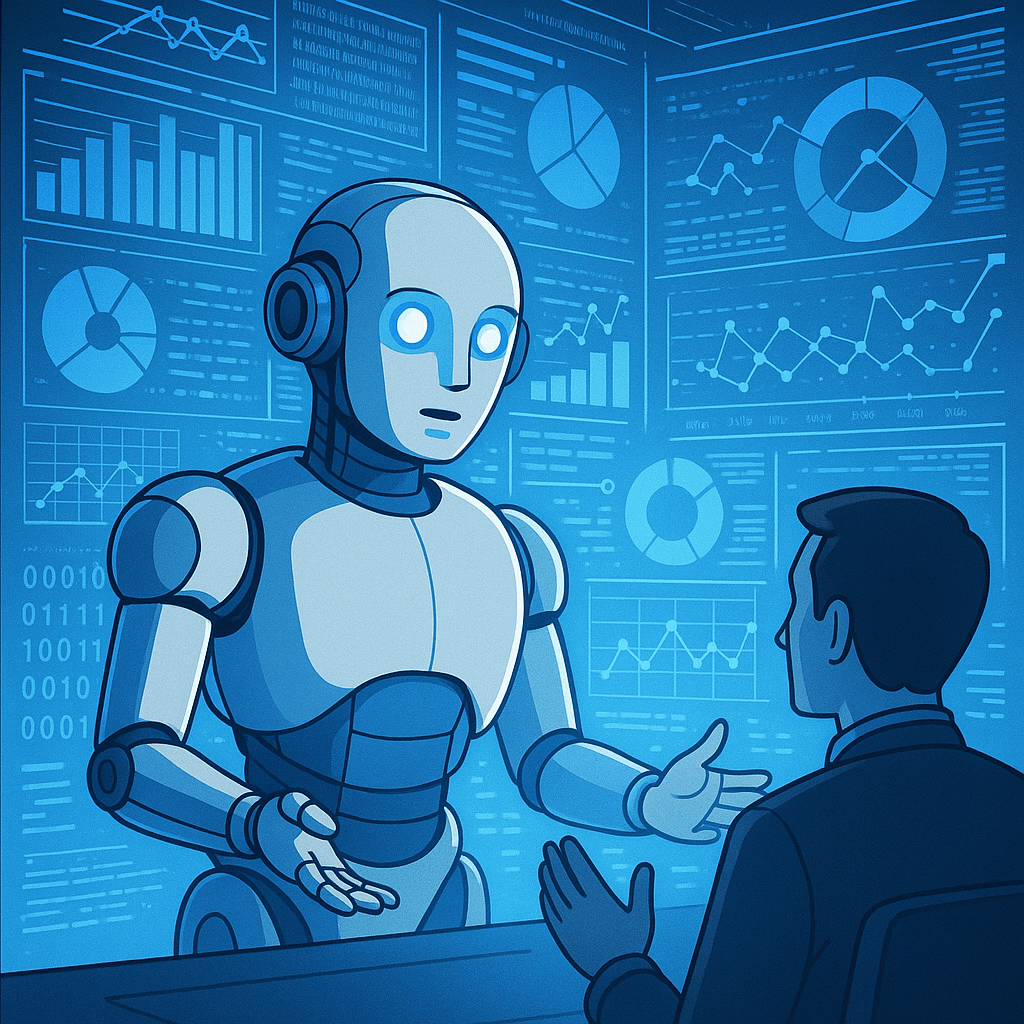 An Artificial Intelligence (AI) interacting with a citizen.