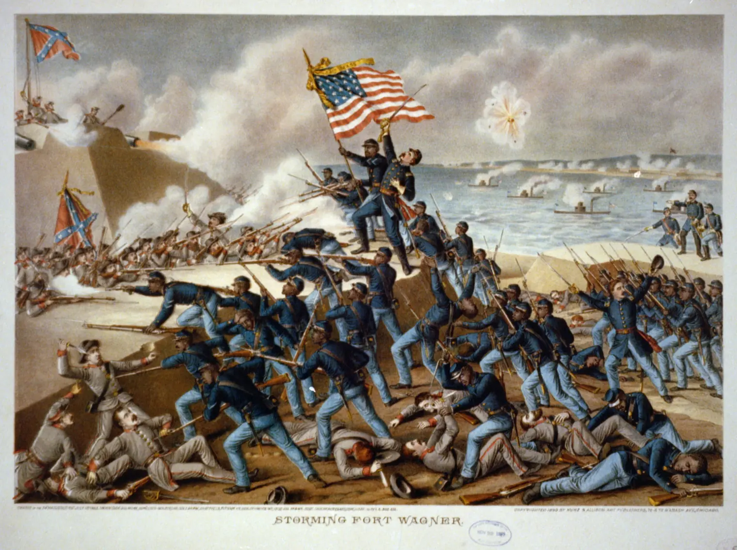 The Storming of Ft Wagner. 1890. Kurz and Allison