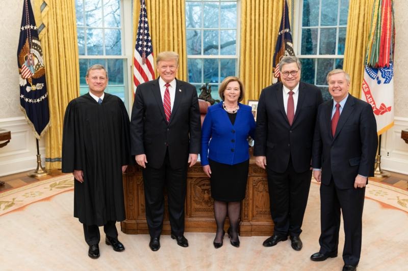 Lindsey Graham Joins President Donald Trump for Swearing-In of Recently Confirmed Attorney General William Barr
