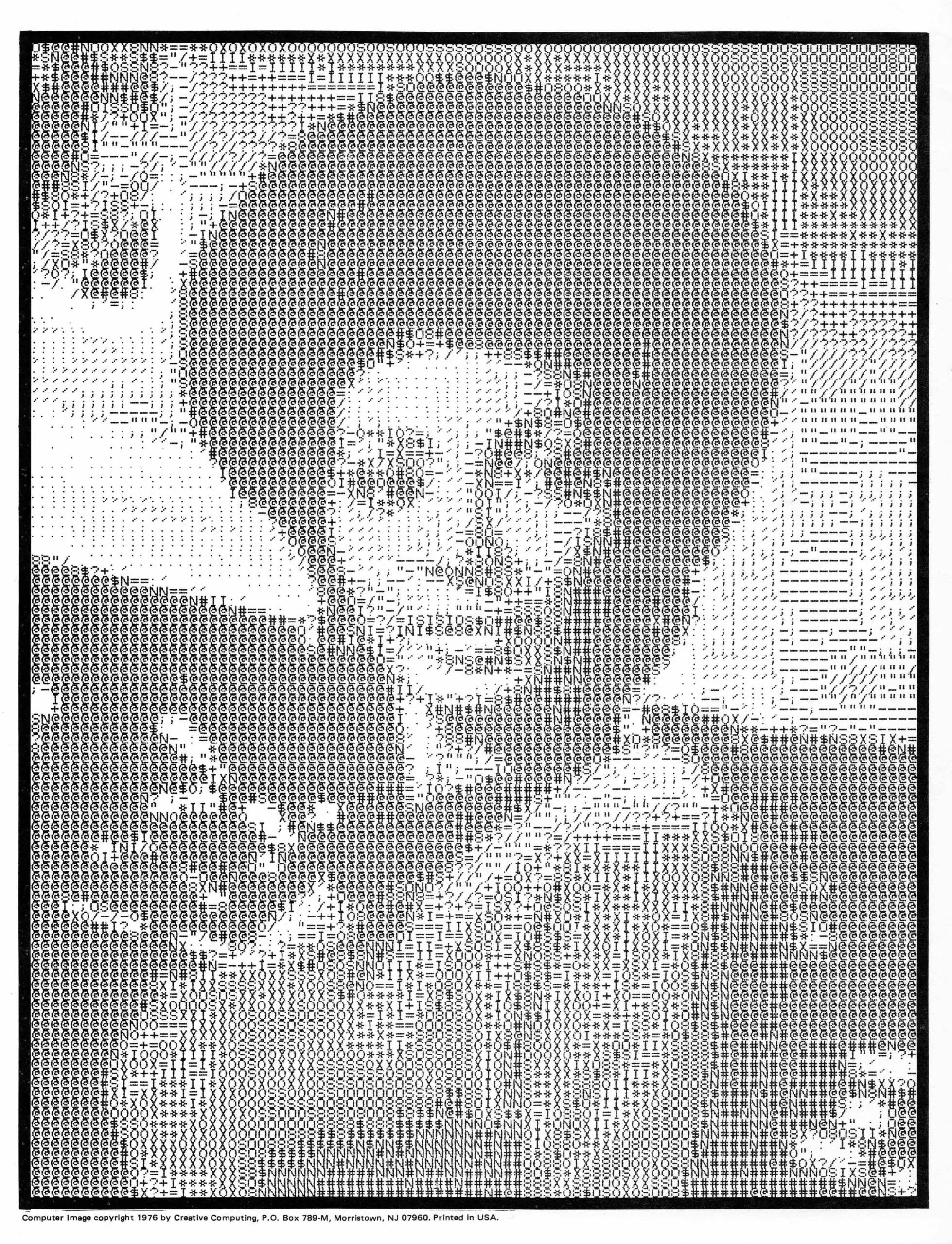 ASCII art Star Trek Lt. Uhura 1976 by Creative Computing
