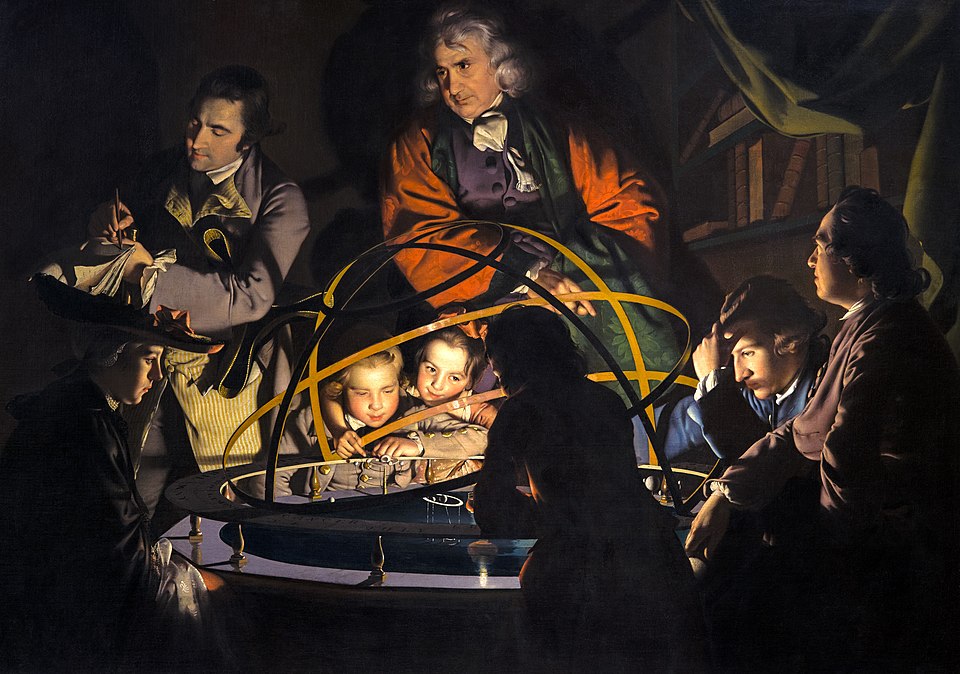 Untitled, known as A Philosopher Giving that Lecture on the Orrery, in which a Lamp is put in place of the Sun or The Orrery. Joseph Wright of Derby.3 September 1734 – 29 August 1797