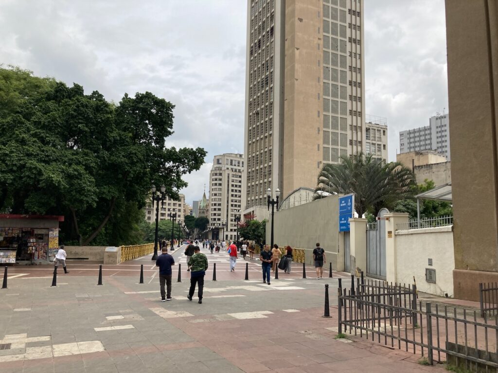 A view of Viaduto Santa Ifigênia in São Paulo, Brazil