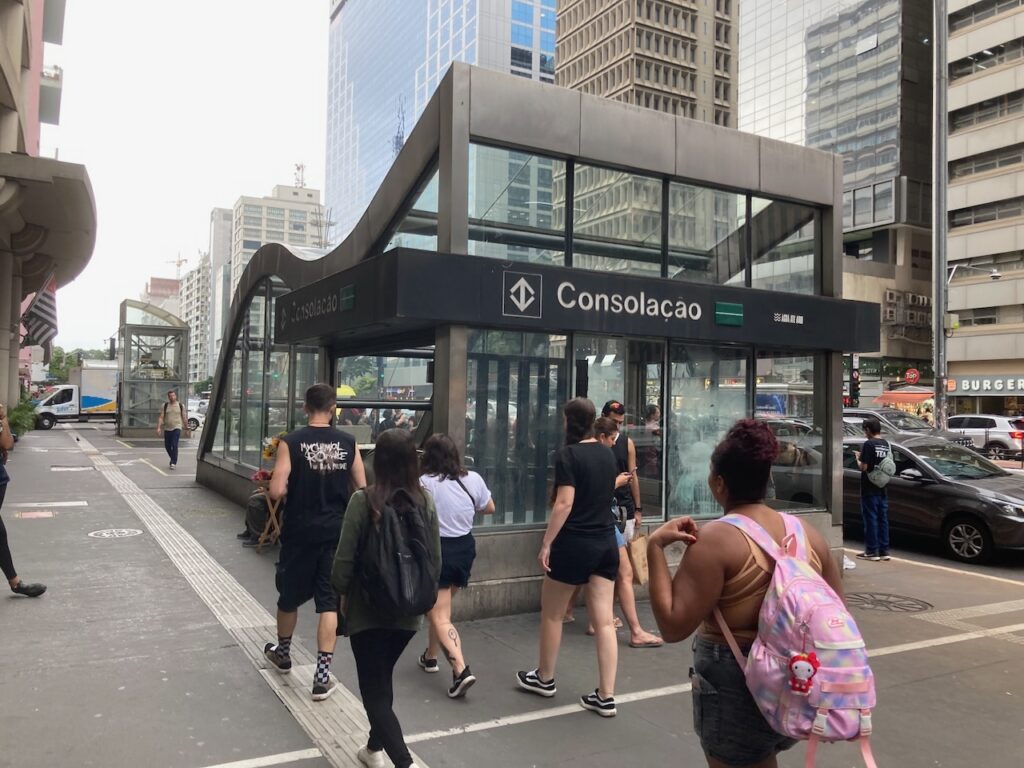 A view of Consolaçao metro station on Avenida Paulista in São Paulo