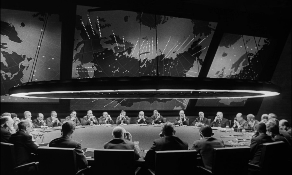 The War Room with the Big Board from Stanley Kubrick's 1964 film, Dr. Strangelove.