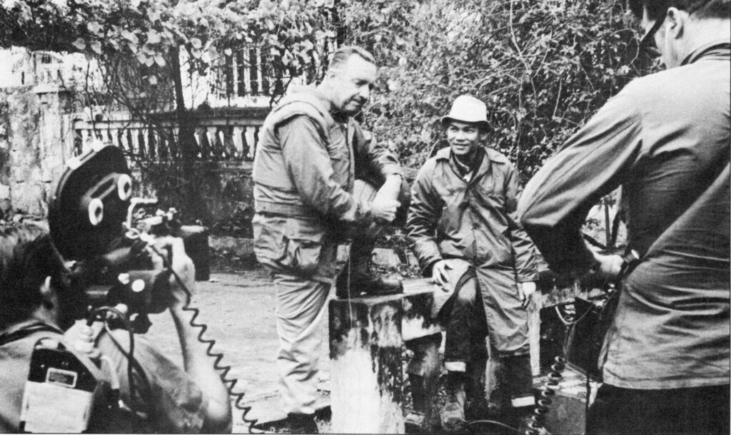 Vietnam. Walter Cronkite of CBS interviewing Professor Mai of the University of Hue. 20 February 1968