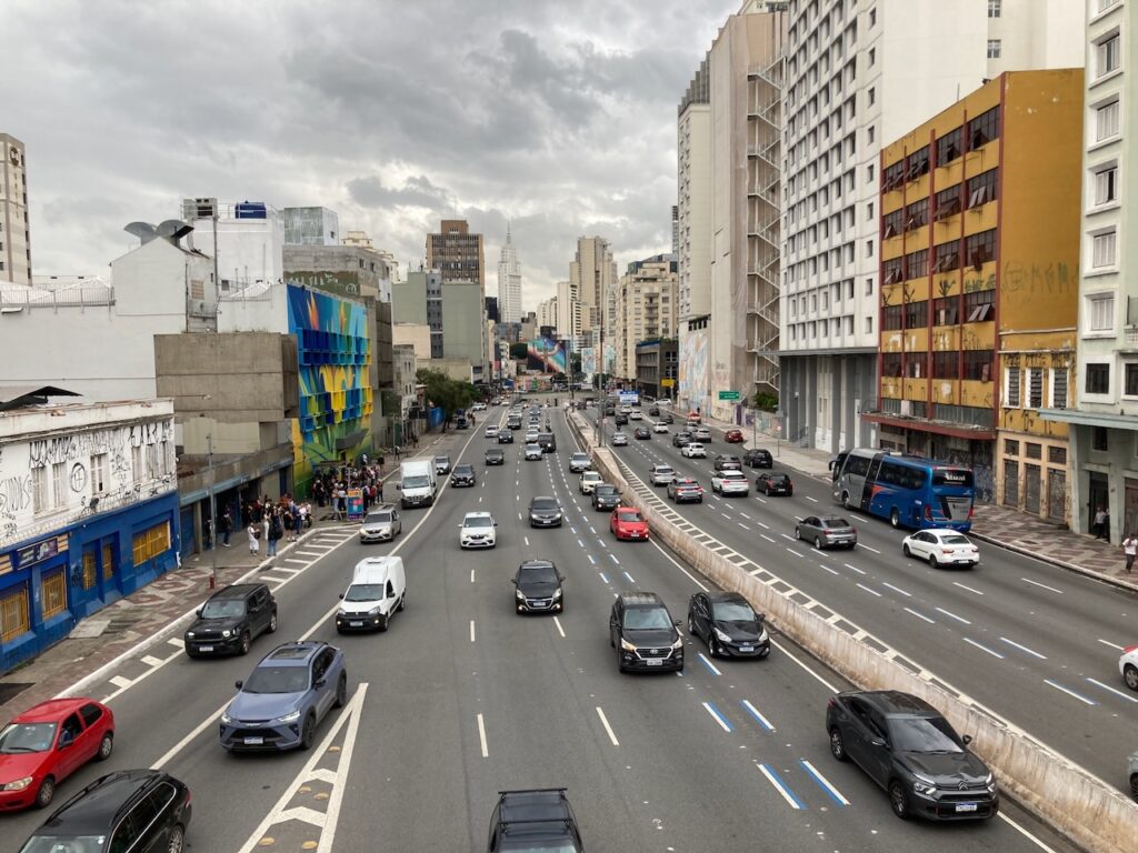 A view of the Centro neighborhood in São Paulo, Brazil