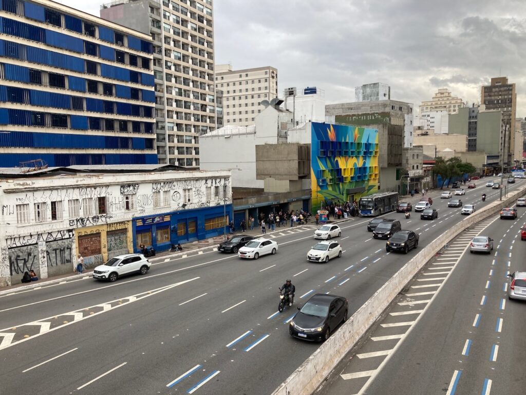 A view of the Centro neighborhood in São Paulo, Brazil