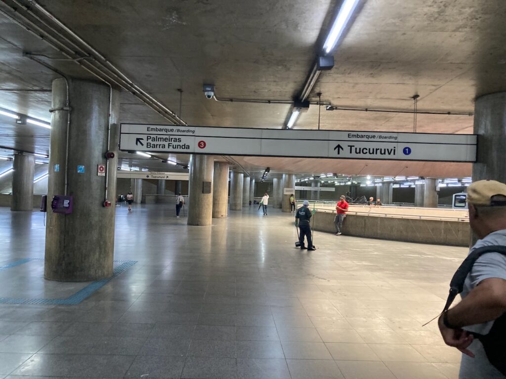 A view inside the Sé metro station in São Paulo, Brazil