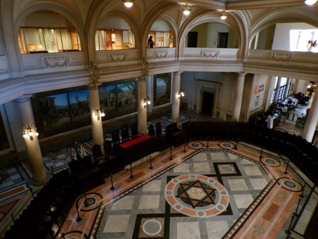 A view inside the Museu do Café (Coffee Museum) Santos, São Paulo, Brasil
