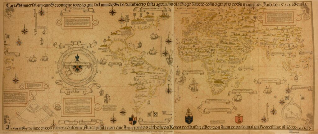 Carta universal en que se contiene todo lo que del mundo se ha descubierto fasta agora. Diego Ribero, 1533