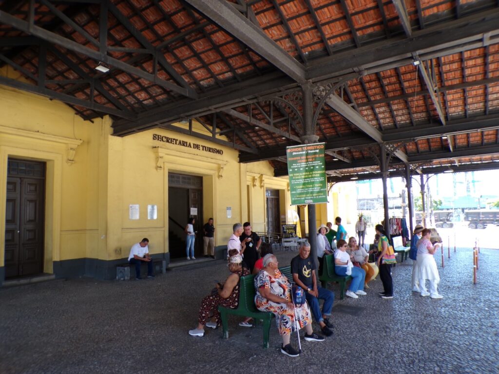 A scene in Santos, São Paulo, Brasil. A view of the Tourist Tram (Linha Turística de Bonde) station