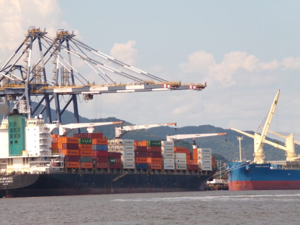 A scene in the port area of Santos, São Paulo, Brasil