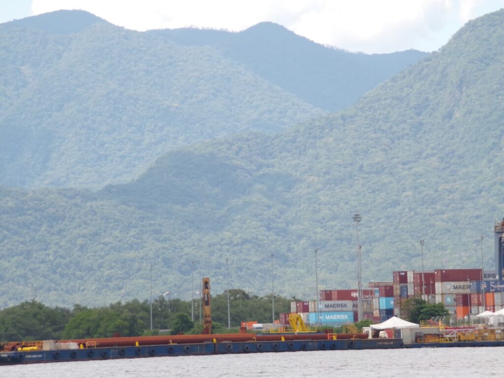 A scene in the port area of Santos, São Paulo, Brasil