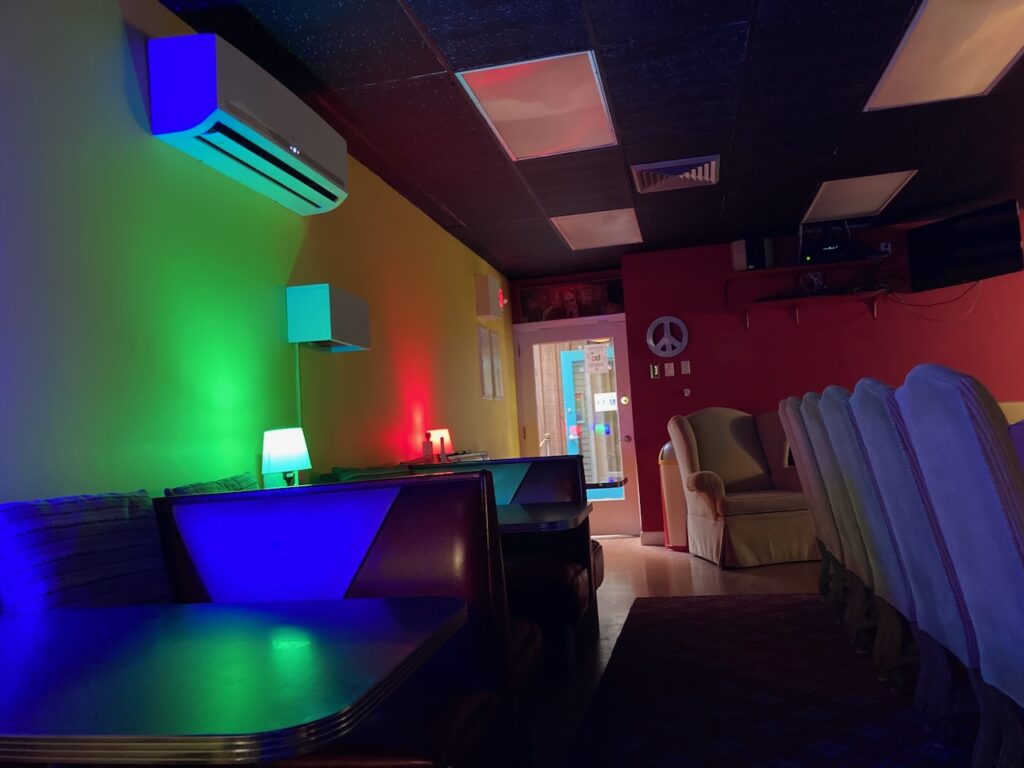 A view inside a theater at the Cape Ann Community Cinema in Rockport, Massachusetts on Cape Ann