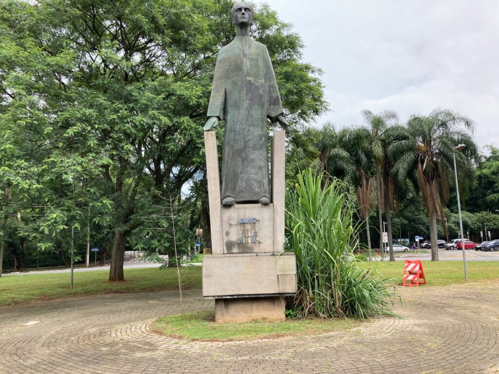 A statue of Armando Salles de Oliveira⁩ at the Cidade Universitária Armando Salles de Oliveira⁩ campus of Universidade de São Paulo, ⁨São Paulo⁩, Brazil