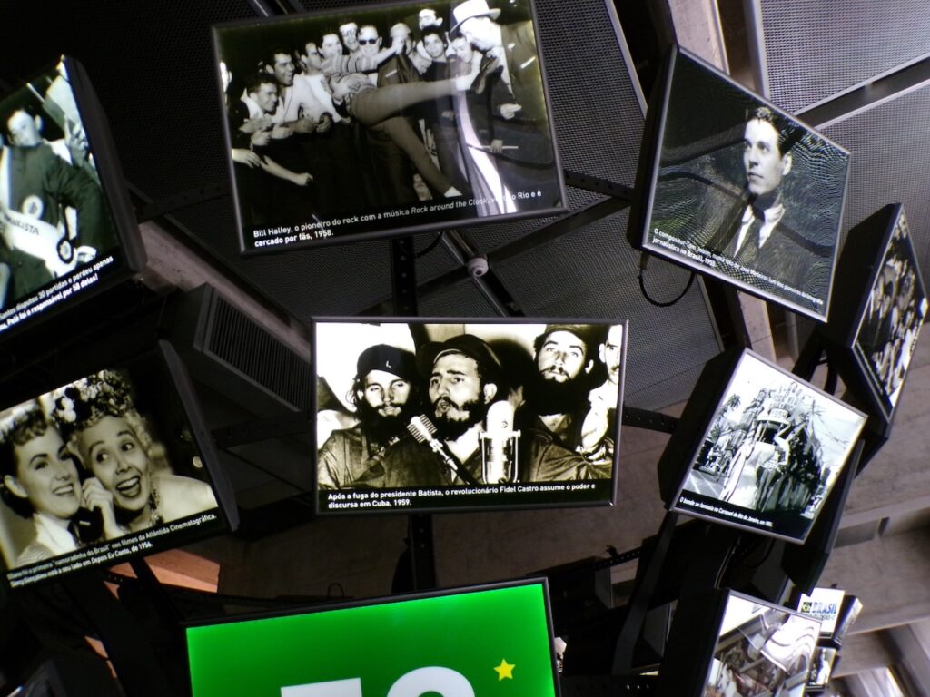A scene in the Museu do Futebol (Soccer Museum) in São Paulo, Brasil