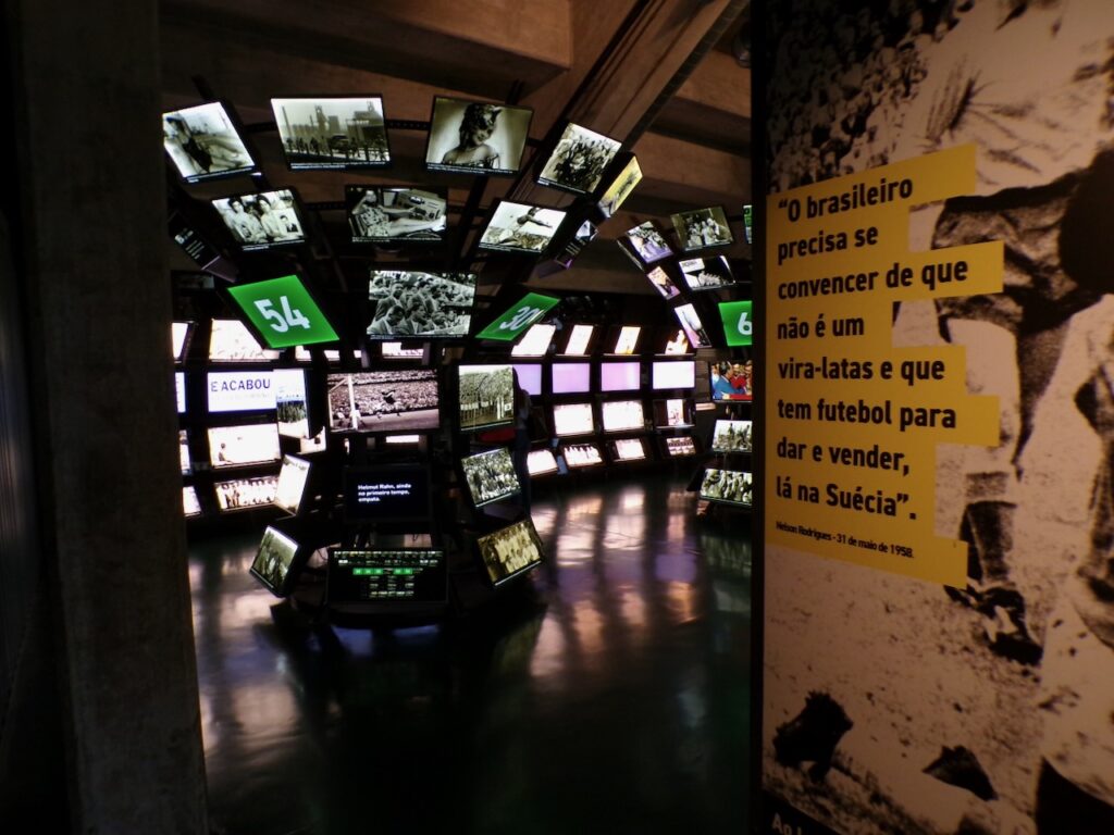 A scene in the Museu do Futebol (Soccer Museum) in São Paulo, Brasil