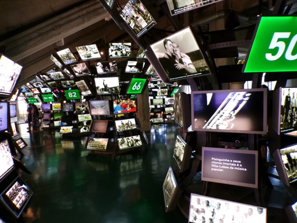 A scene in the Museu do Futebol (Soccer Museum) in São Paulo, Brasil