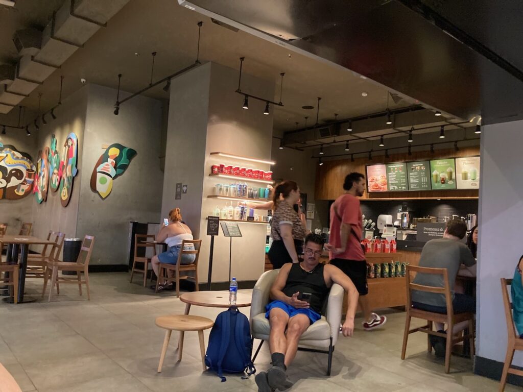 A view inside a Starbucks inside the Shopping Center 3 mall in São Paulo, Brasil