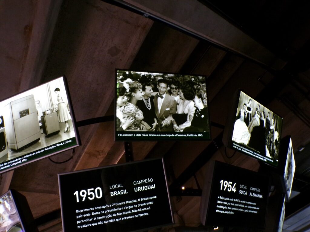 A scene in the Museu do Futebol (Soccer Museum) in São Paulo, Brasil