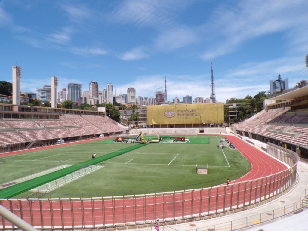 A view of the stadium at the Museu do Futebol (Soccer Museum) in São Paulo, Brasil