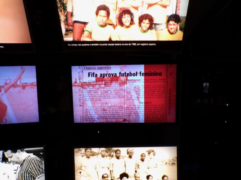 A scene in the Museu do Futebol (Soccer Museum) in São Paulo, Brasil
