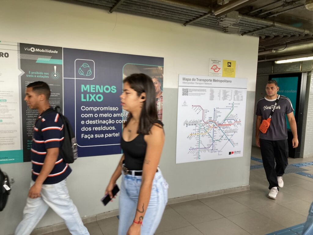 A view inside the Cidade Universitária metro station in the Alto de Pinheiros area of São Paulo, Brasil