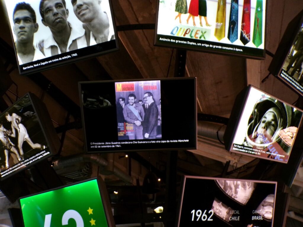 A scene in the Museu do Futebol (Soccer Museum) in São Paulo, Brasil