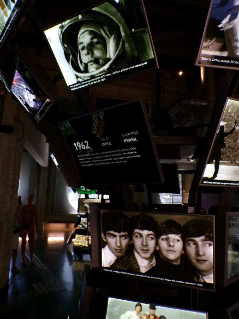 A scene in the Museu do Futebol (Soccer Museum) in São Paulo, Brasil