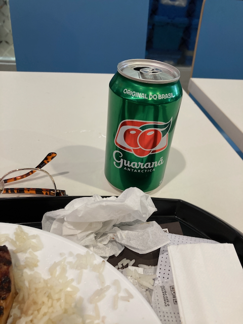 A view of Guaraná soda can at the food court in Shopping Center 3 Mall in São Paulo, Brasil. Guaraná soda is more popular than Coca Cola in Brasil.