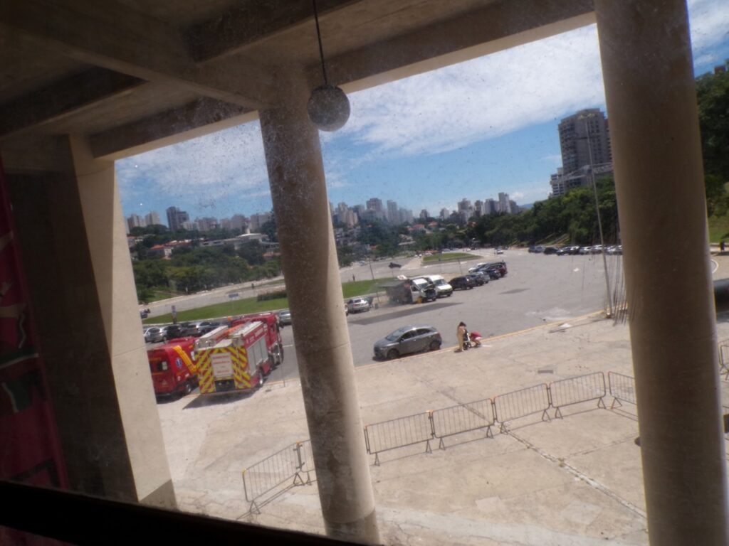A view outside from a window at the Museu do Futebol (Soccer Museum) in São Paulo, Brasil