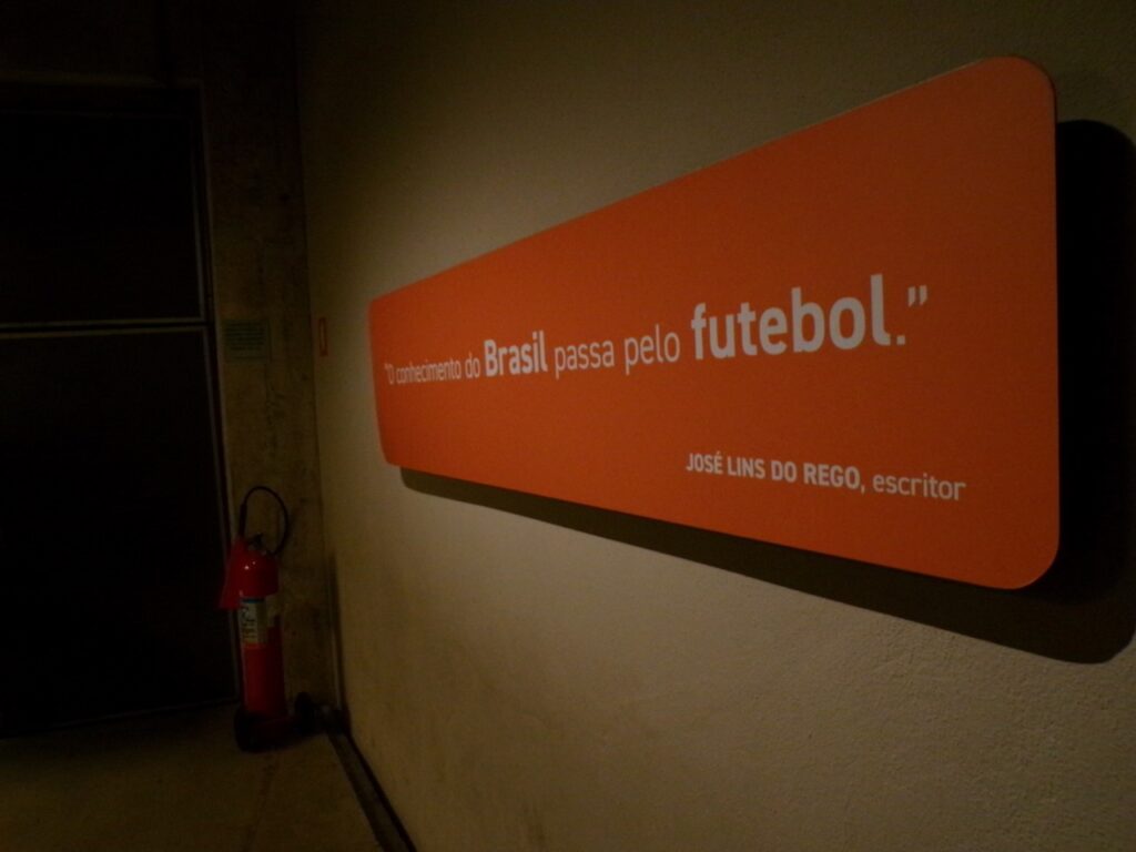A scene in the Museu do Futebol (Soccer Museum) in São Paulo, Brasil