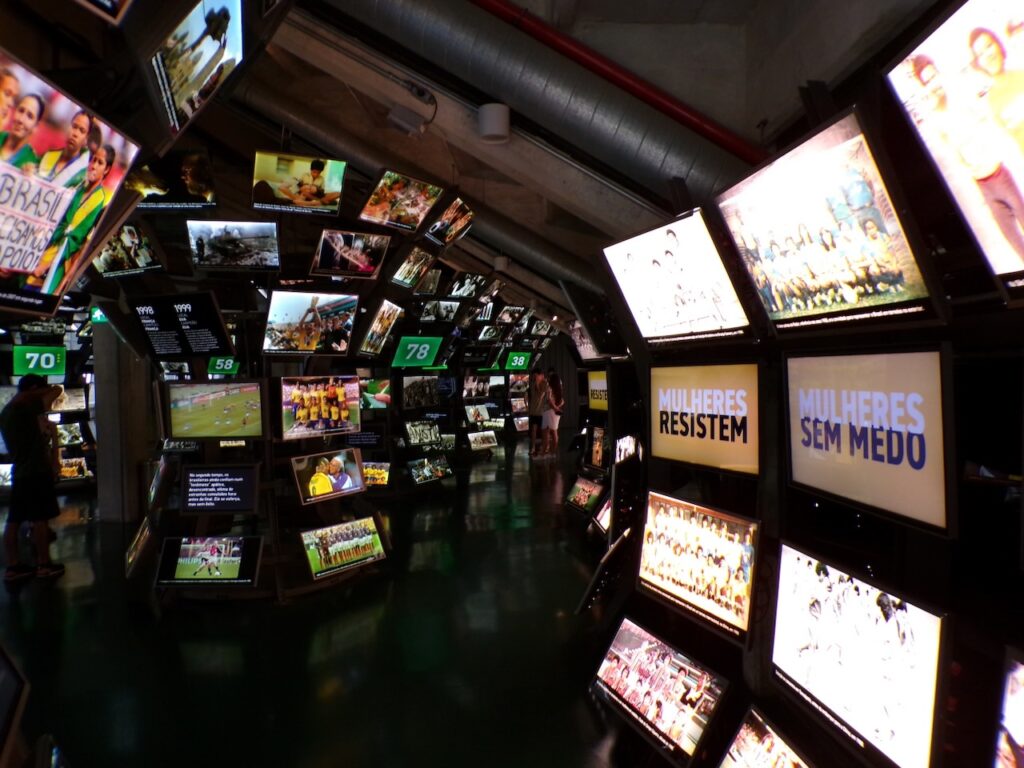A scene in the Museu do Futebol (Soccer Museum) in São Paulo, Brasil