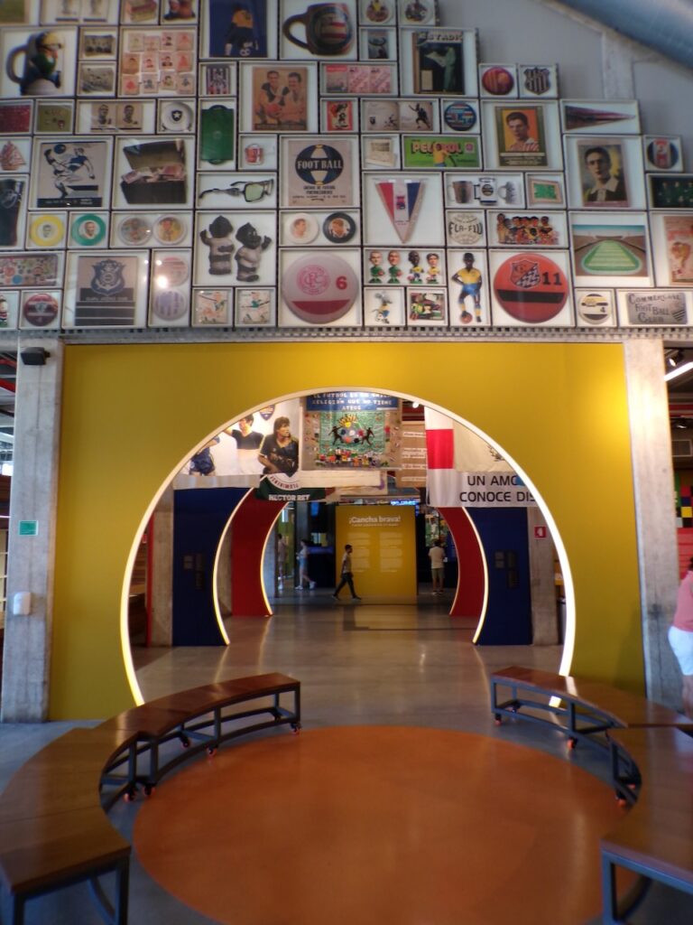 A scene in the Museu do Futebol (Soccer Museum) in São Paulo, Brasil