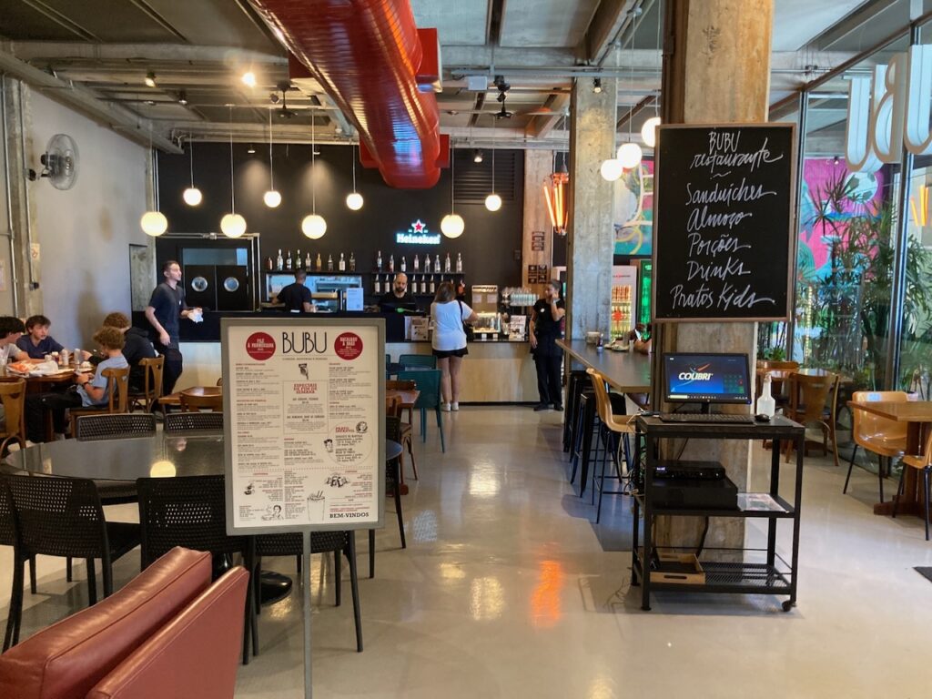 A view of the restaurant and cafe at the Museu do Futebol (Soccer Museum) in São Paulo, Brasil