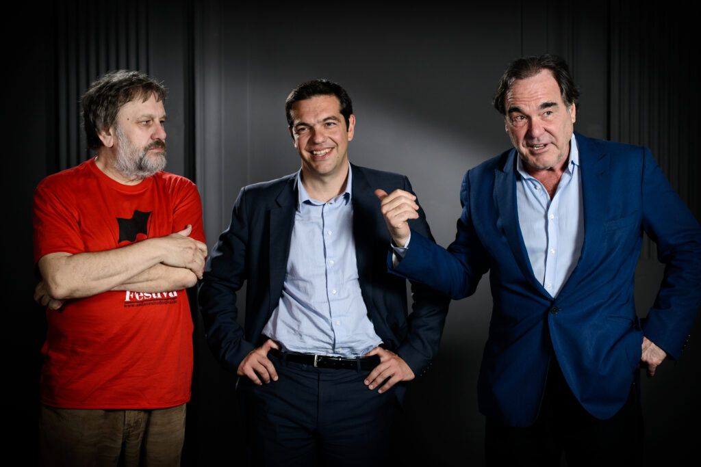 Slavoj Žižek, Alexis Tsipras and Oliver Stone on Subversive Festival 2013 in Zagreb. 8 July 2013