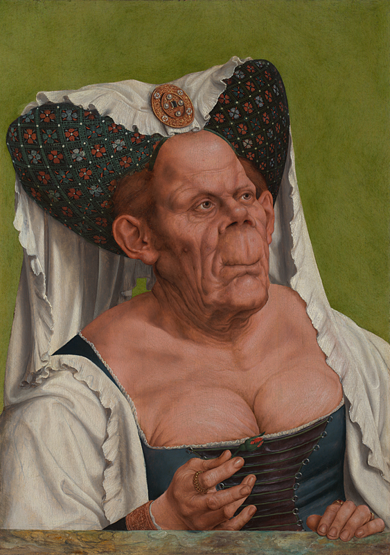 An Old Woman ('The Ugly Duchess'). Quinten Massys. About 1513. National Gallery UK. Creative Commons, non-commercial use. Bequeathed by Miss Jenny Louisa Roberta Blaker, 1947 NG5769 https://www.nationalgallery.org.uk/paintings/NG5769