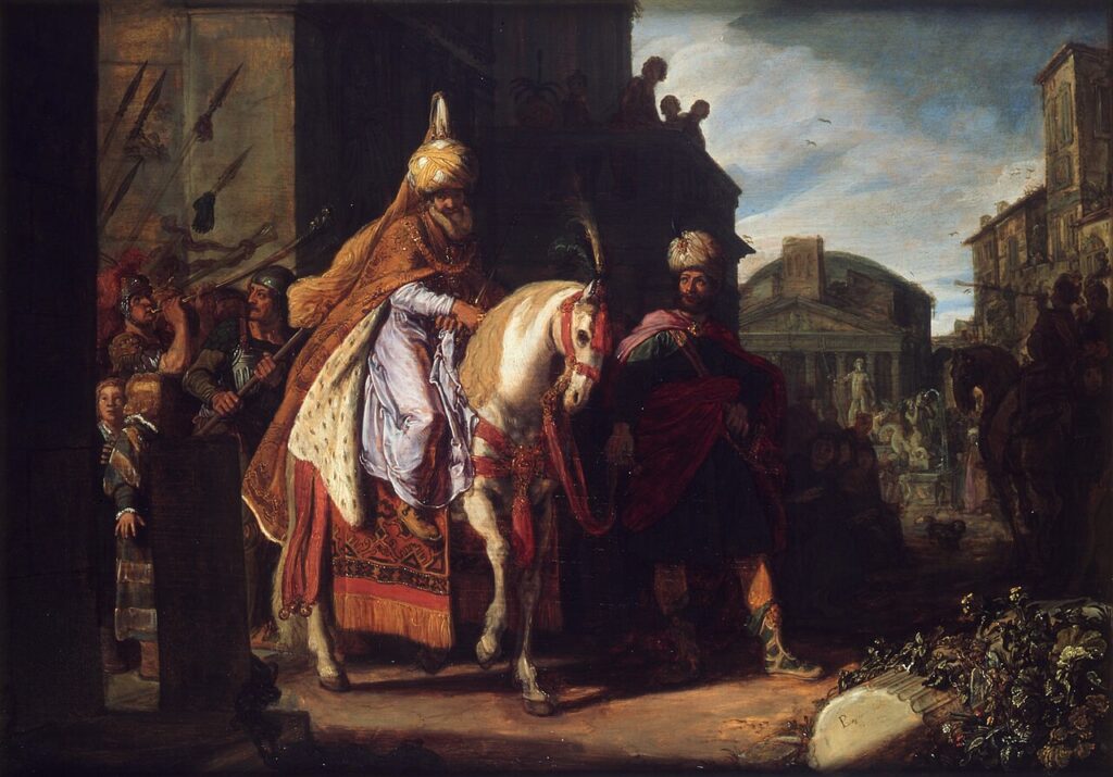 The Triumph of Mordechai. Pieter Lastman. 1624. Public Domain via Wikimedia Commons