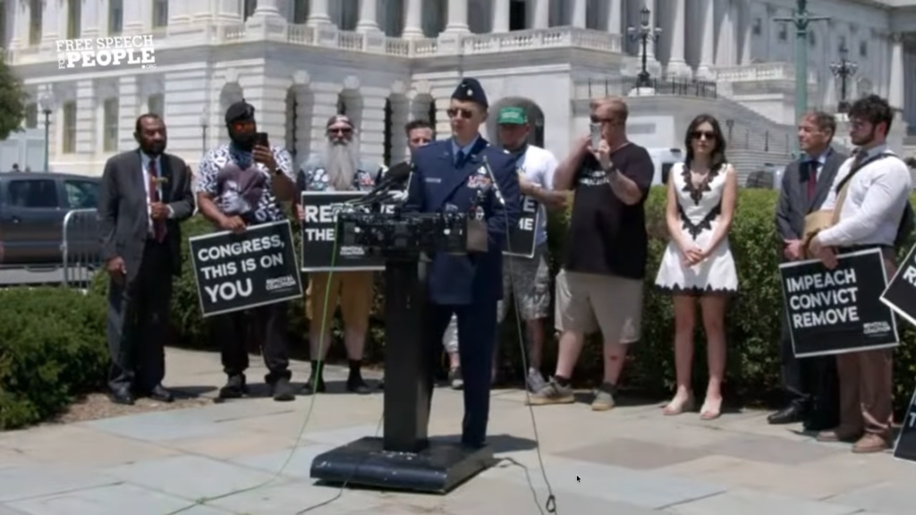 USAF Major Jason Watson on July 1, 2026 at the United States Capitol. Screenshot taken July 3, 2026