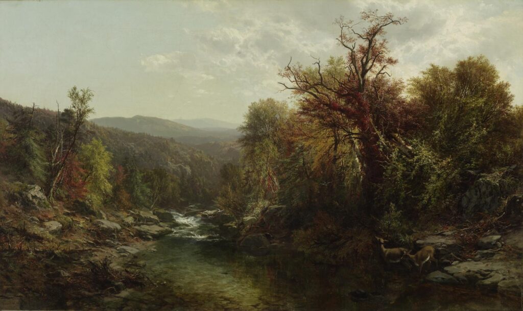 A Stream in the Adirondacks. By James McDougal Hart. 1859.The Walters Art Museum, Baltimore. Credit: Acquired by William T. Walters, 1859. Public Domain.