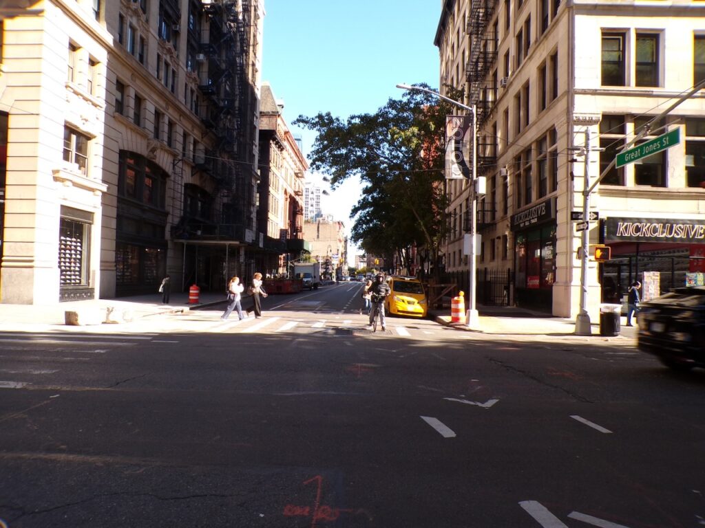A view near Great Jones Street and Broadway in Manhattan, NYC