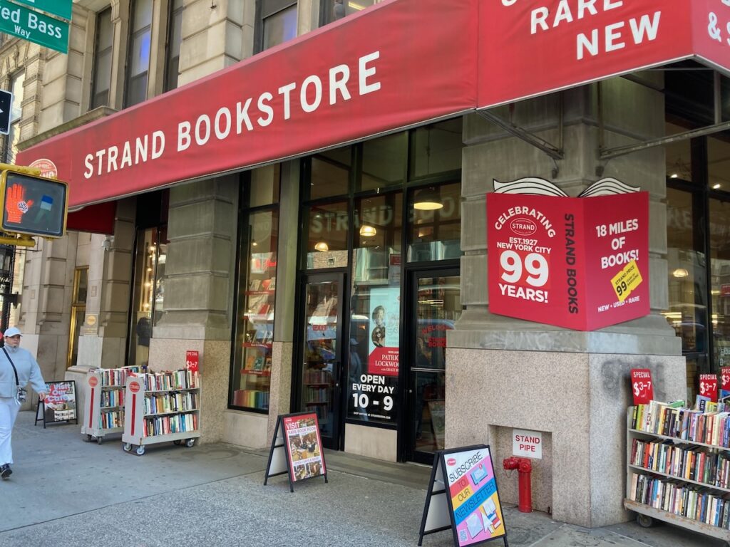 A view of the Strand Bookstore on Broadway in Manhattan, NYC