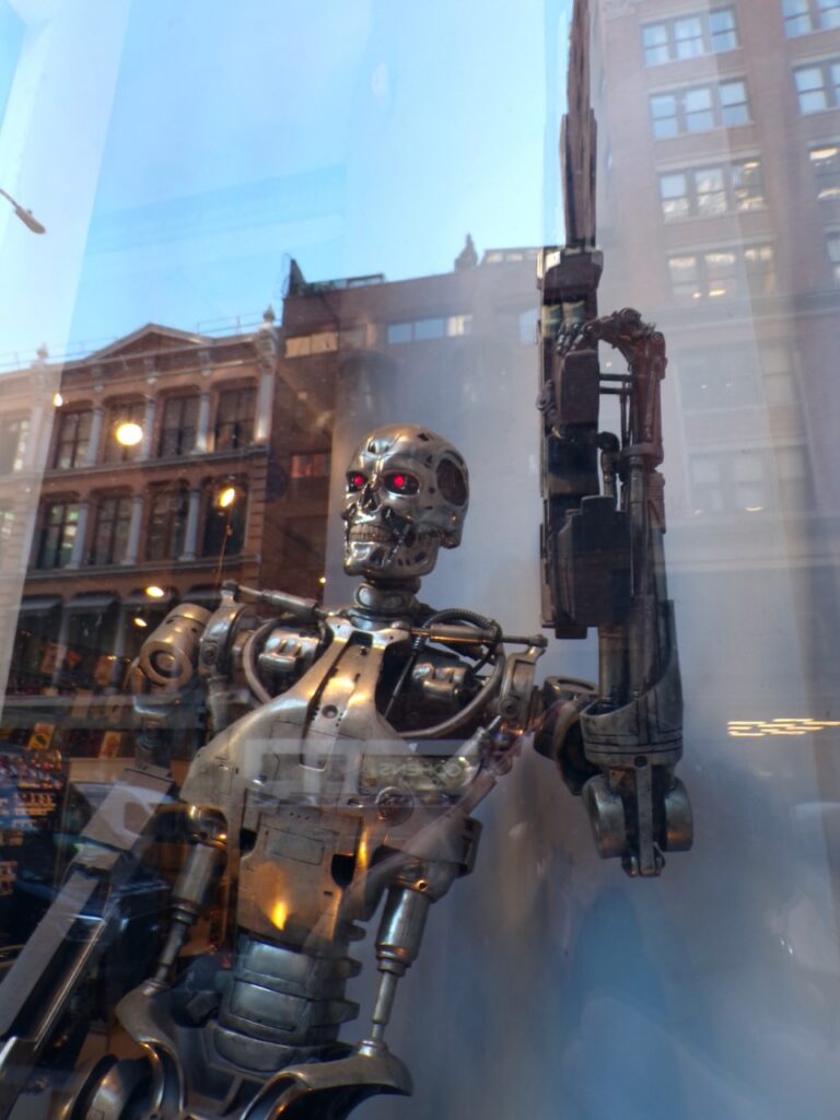 A view of a Halloween storefront on Broadway in Manhattan, NYC