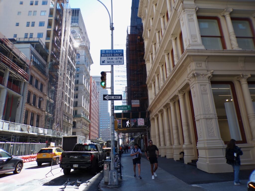 A view of Broadway near Franklin Street in Manhattan, NYC